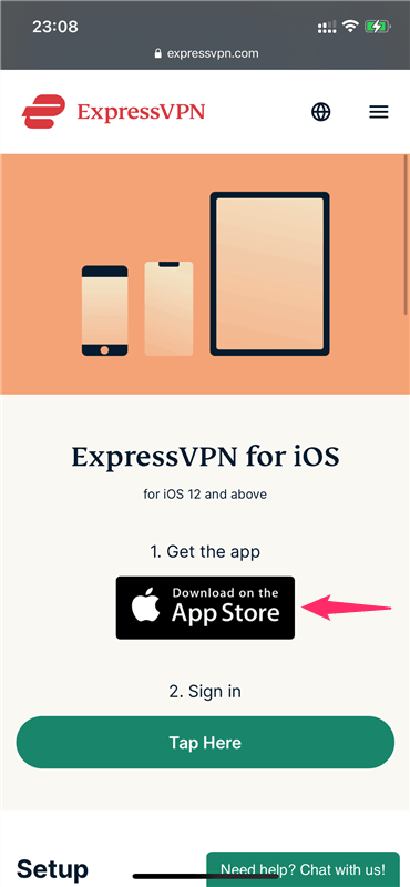 ExpressVPN for iOS iPhone and iPad setting up and how to use the app